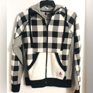 Asphalt Yacht Club Black White Buffalo Checkered Hoodie SweatShirt Jacke…